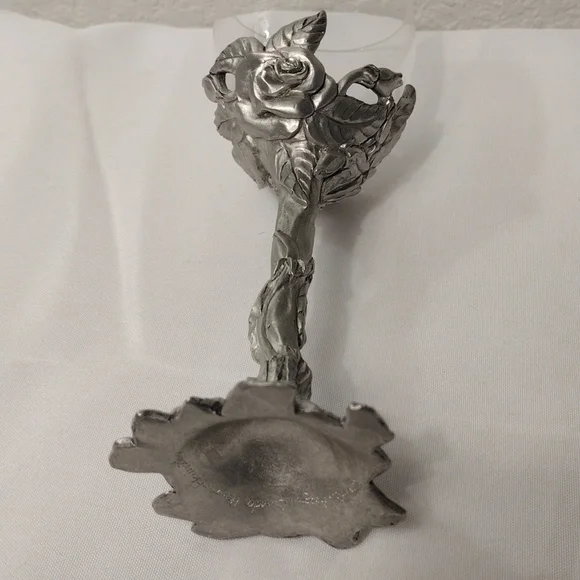 pewter flower crystal glass - Picture 8 of 10